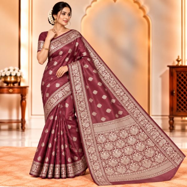 The Panaya Mocha Brown Art Cotton Mix Silk B