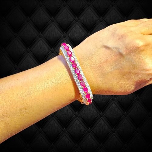 Ruby square statement bracelet