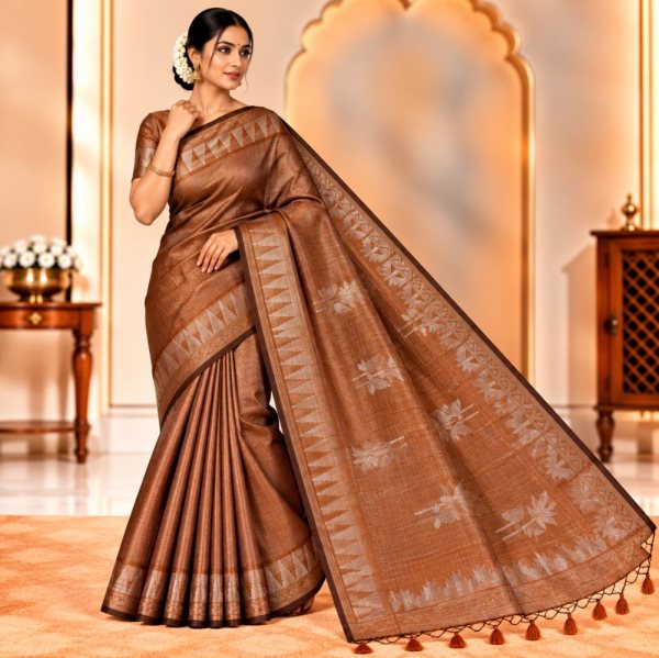 The Panaya Copper Brown Art Cotton Mix Silk 