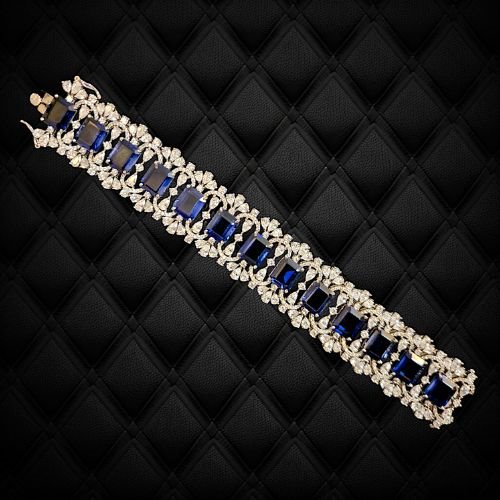 Beautiful Lace Sapphire Crystal  Bracelet